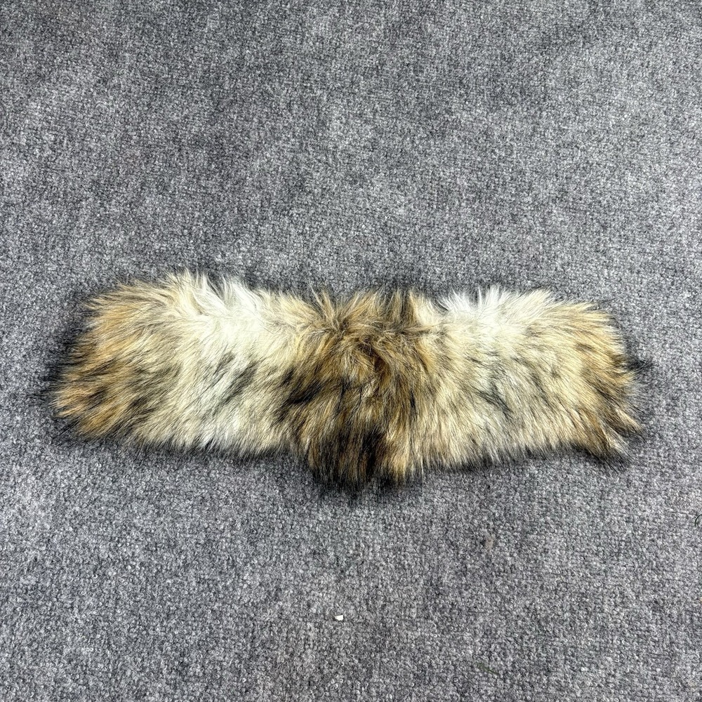 Vintage Faux‎ Fur Collar Trim Brown Tan Removable 18" Winter Luxe Glam Hollywood